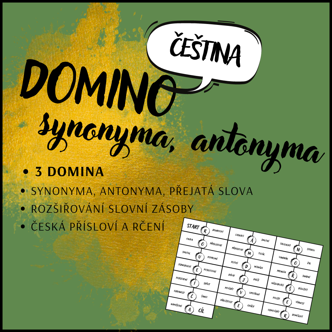 Domino Antonyma Synonyma esk Jazyk Gramatika U itel U itel m cz